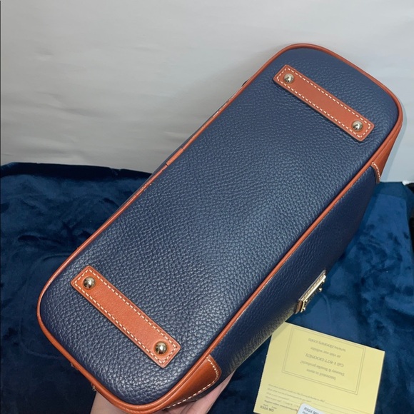 Dooney & Bourke Blue and Brown Leather Hobo Bag - Picture 4 of 10